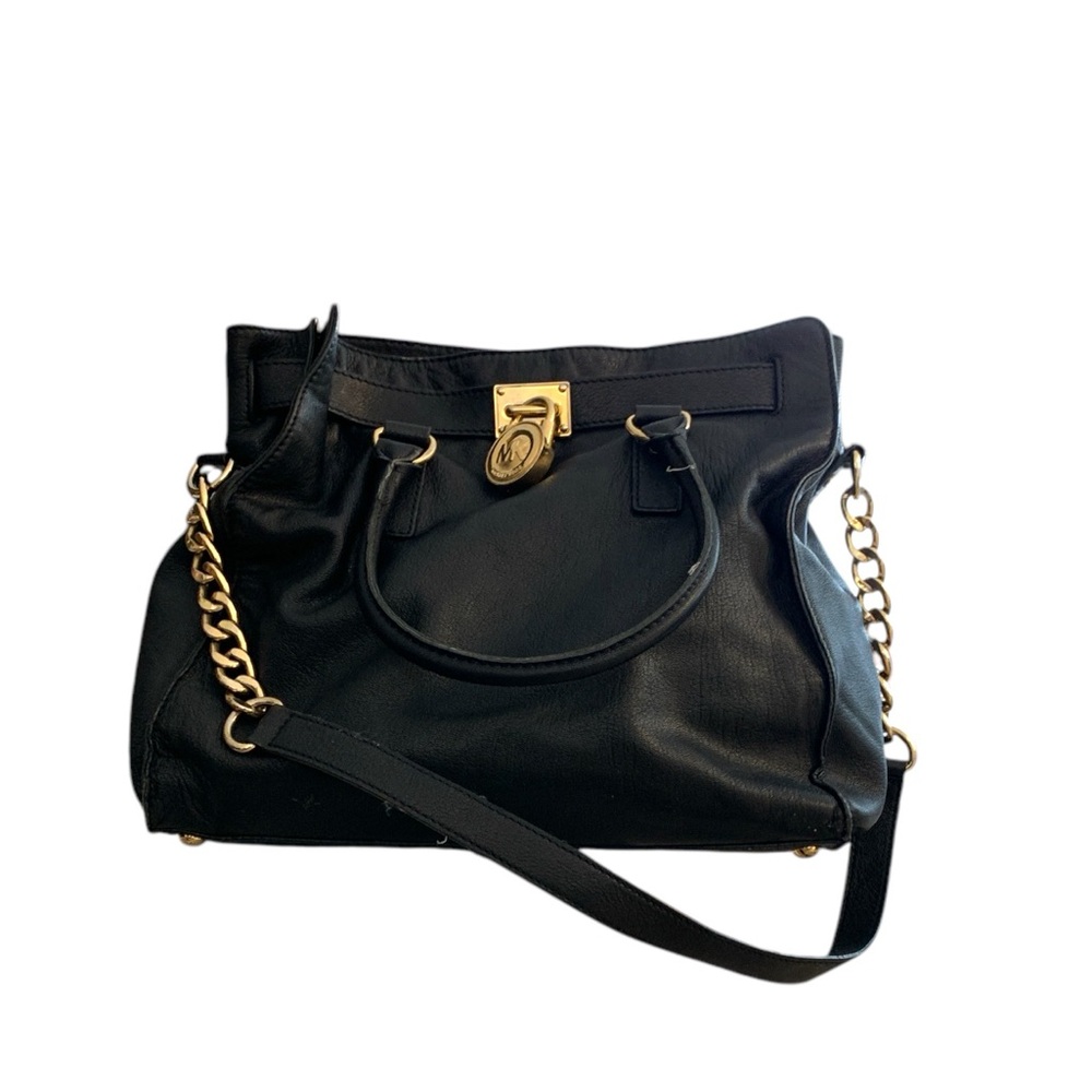 MICHAEL KORS Black Hamilton Crossbody Satchel